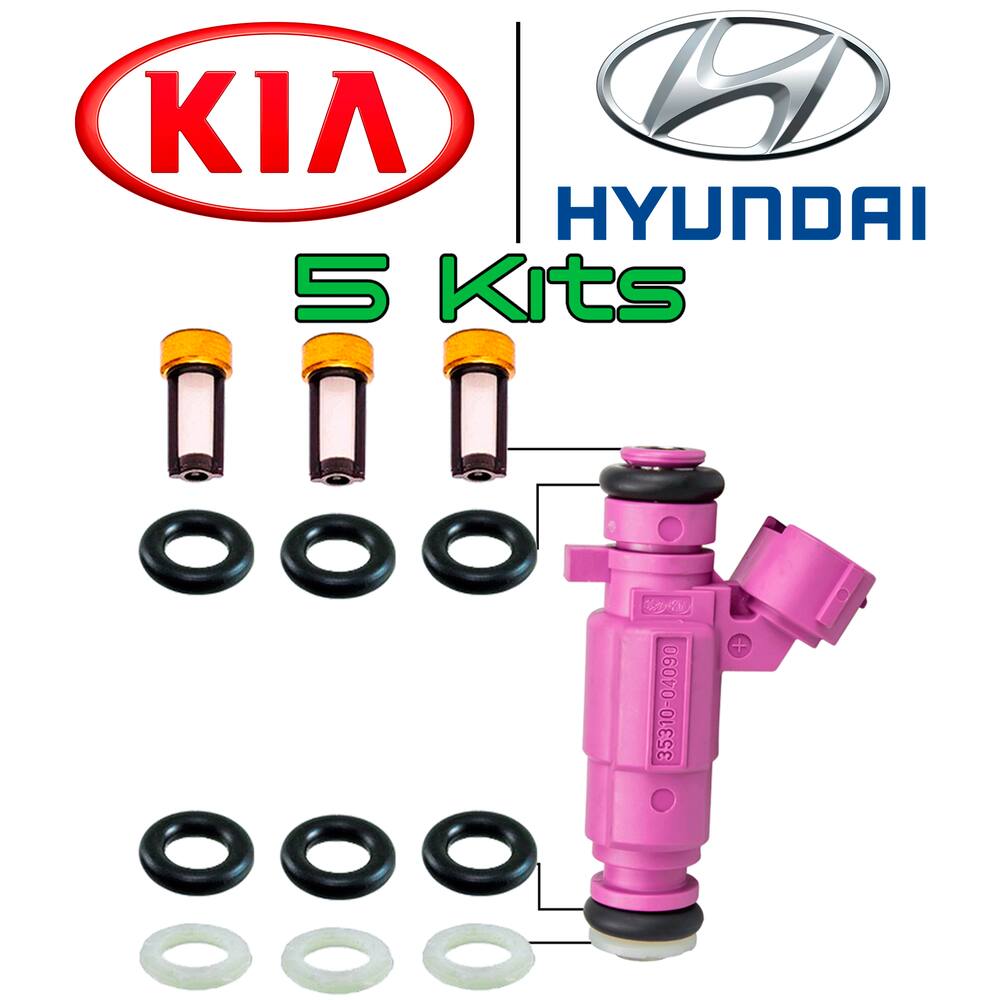 5x Kits Reparo Bico Injetor Kia Picanto Hyundai Hb20 3 Cil.