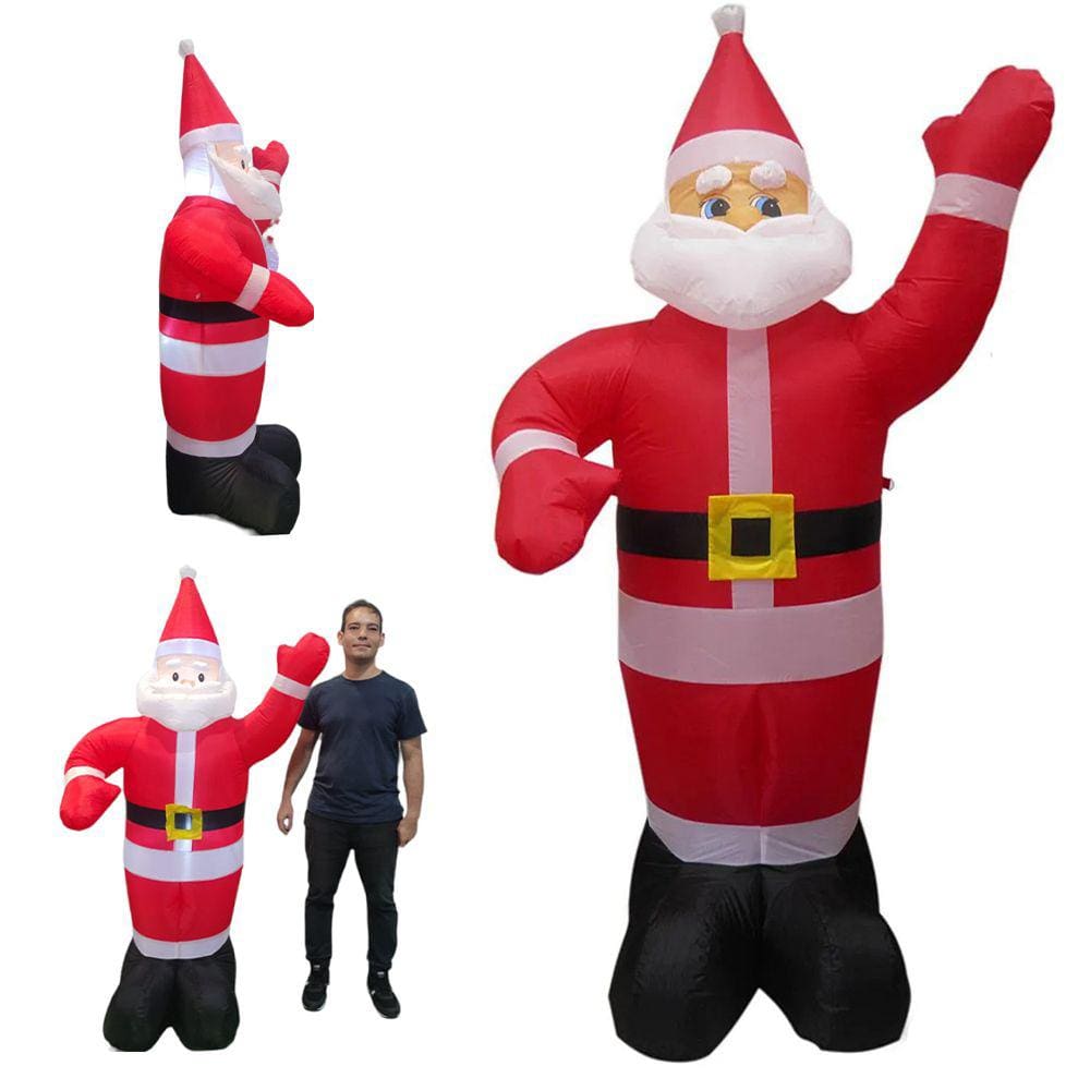 Papai Noel Grande Inflavel 1 Metro e 90 cm Natal Natalino Enfeite Decoraçao Casa Comercio Festa Evento Merry Christimas
