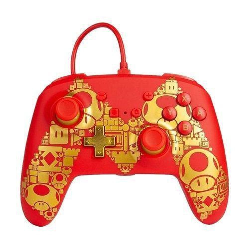 Controle Switch Super Mario Vermelho Com Dourado - Switch