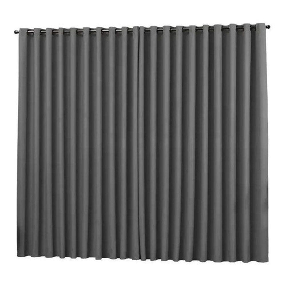 cortina para sala quarto tecido blackout cinza 4,00x2,80