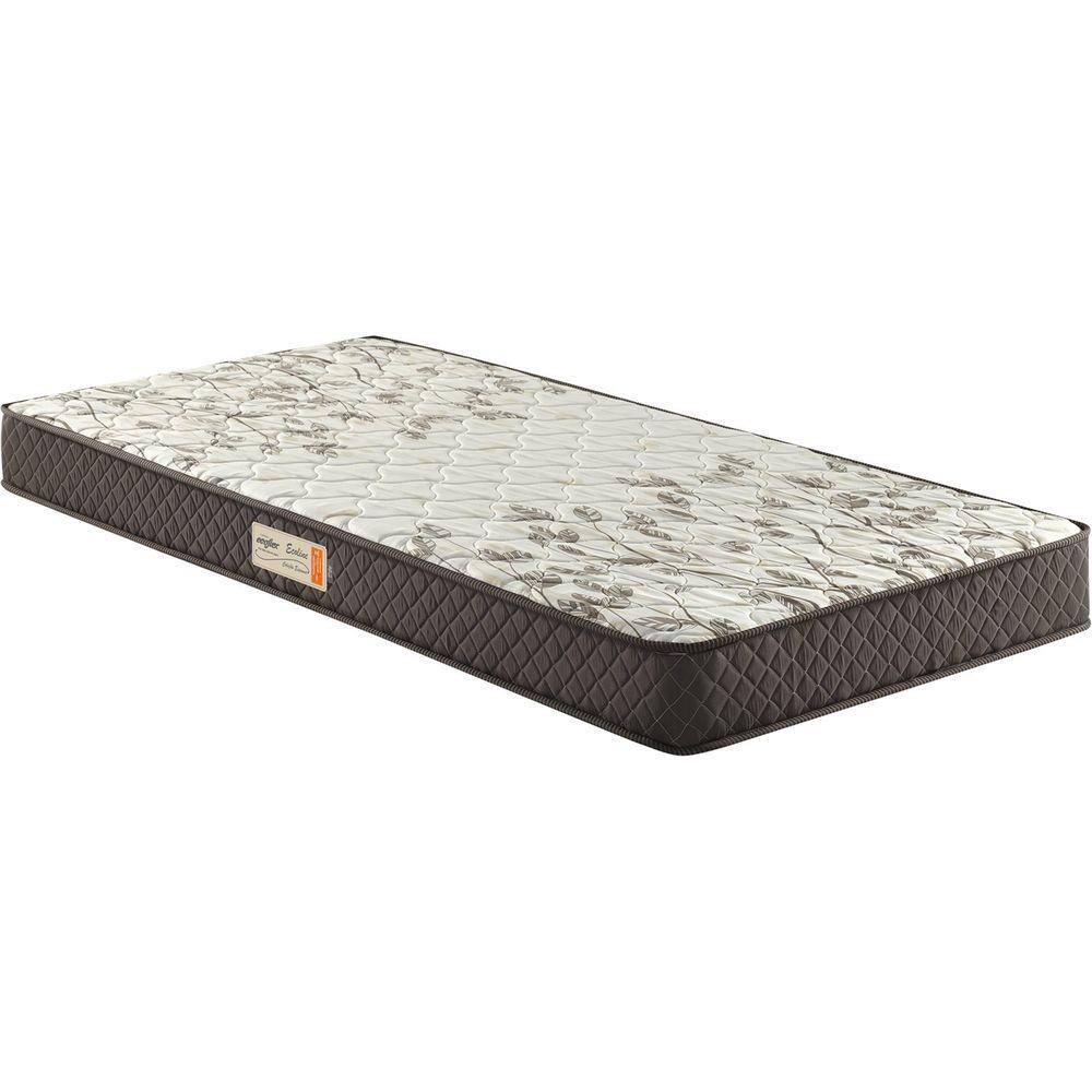 Colchão Solteiro Ecoflex Espuma D26 Ecoline Bordado 88x188x17cm Marrom