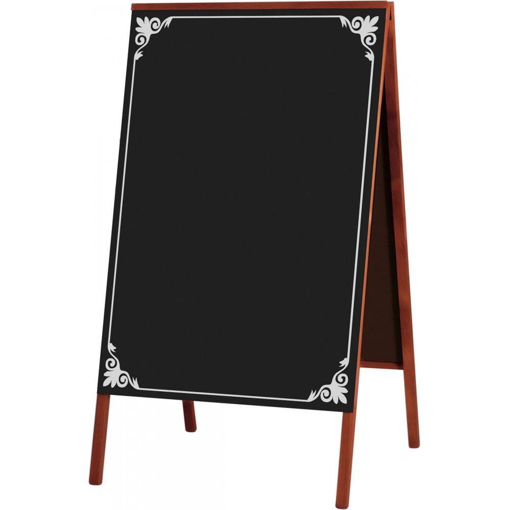 Quadro Cavalete De Calçada Decor Madeira Cor Mogno 70x50cm
