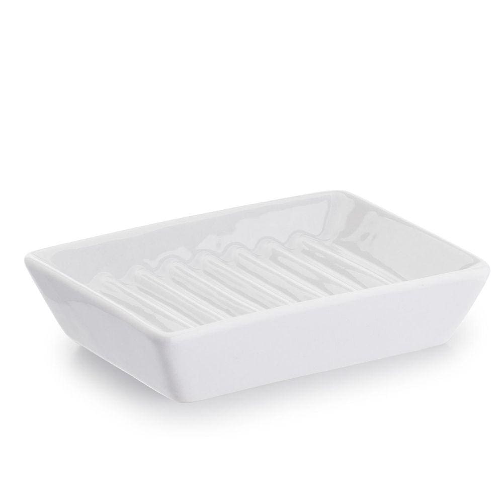 Saboneteira De Porcelana Retangular Porta Sabonete Em Barra