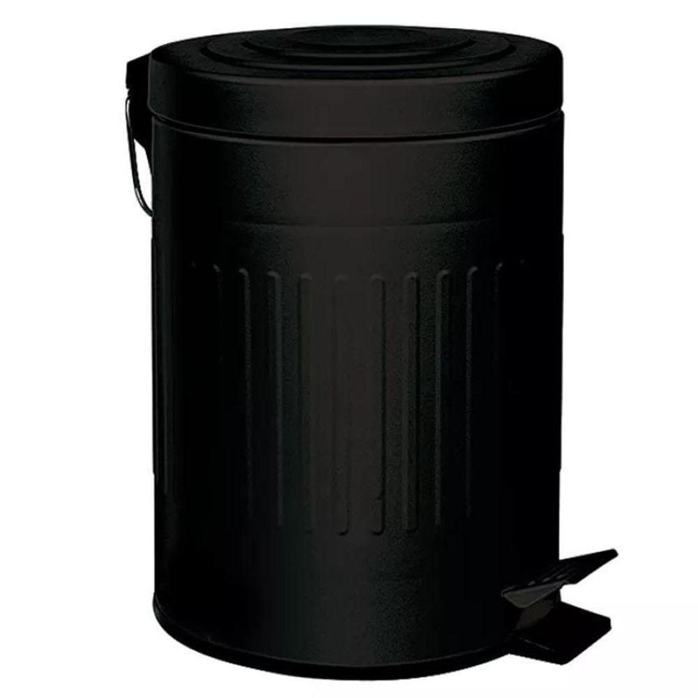 Lixeira Retrô 5 Litros Preta Mor