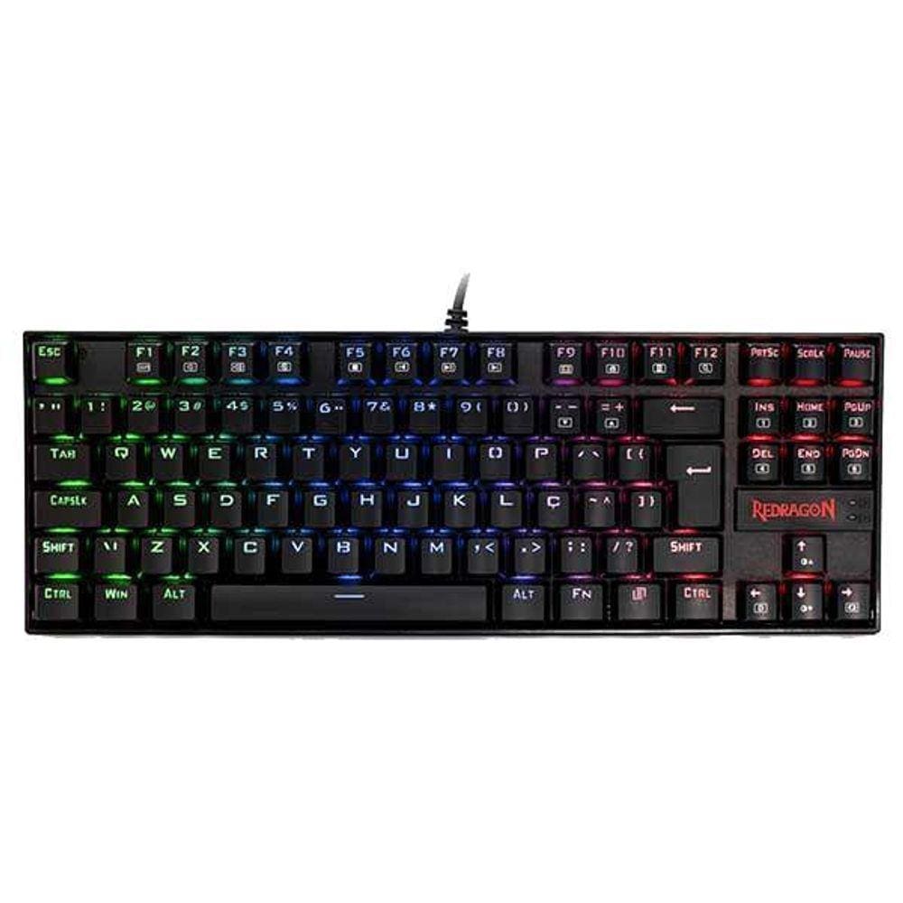 Teclado Mecânico Gamer Redragon Kumara Rgb Preto Switch Red