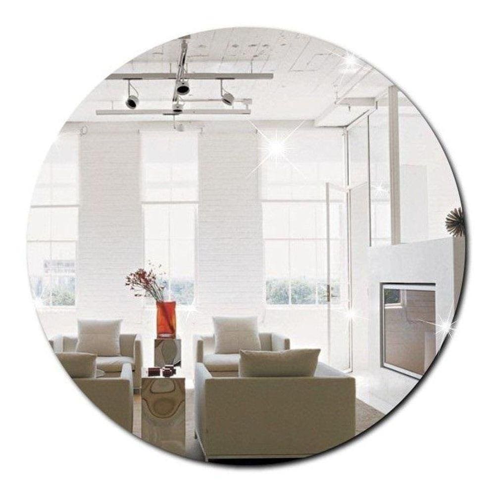 Espelho Decorativo Vidro Redondo 40X40Cm Banheiro Lapidado