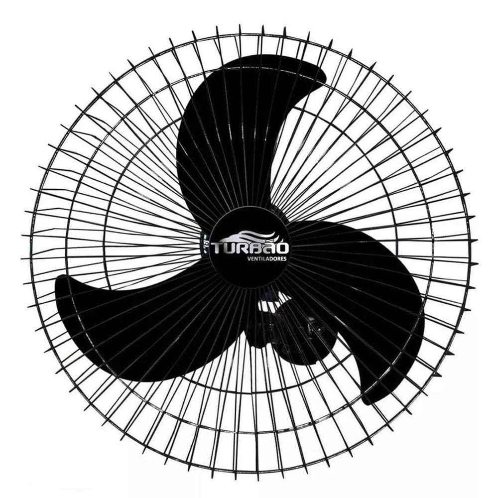 Ventilador De Parede Oscilante 60Cm Preto Turbão 200W Bivolt