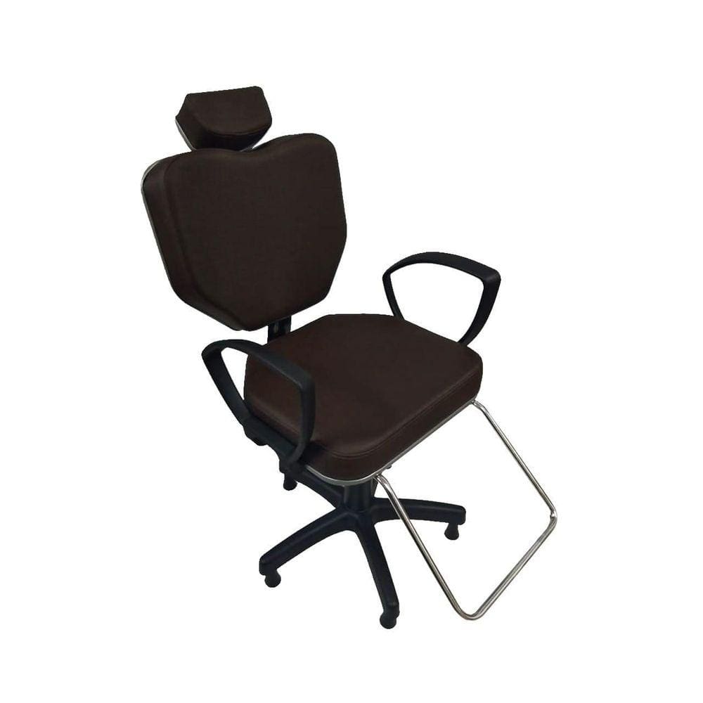 Cadeira Poltrona Salão Cabeleireiro Marrom Café 90X50X50Cm