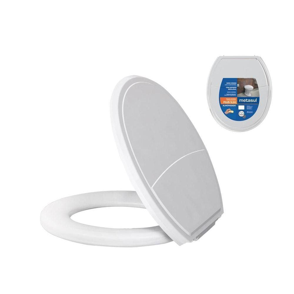 Assento Sanitário Plástico Plus Slim Almofadado Branco