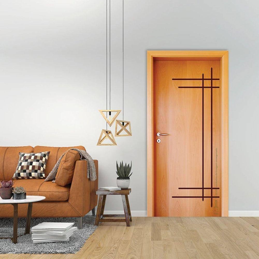 Folha de Porta 210x82cm Semi Solida Modelo 190 Mapaf Marrom-Claro