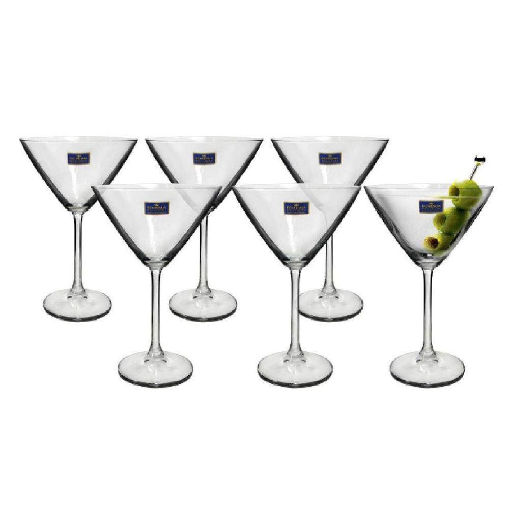 Taça Martini De Cristal Bohemia 280ml Jogo 6