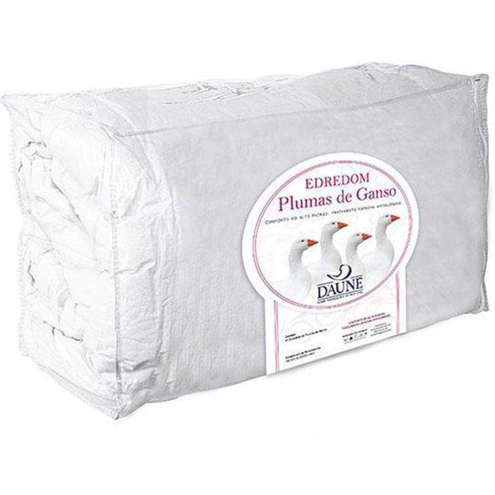 Edredom Plumas De Ganso 290X260Cm Daune Antialérgico Branco