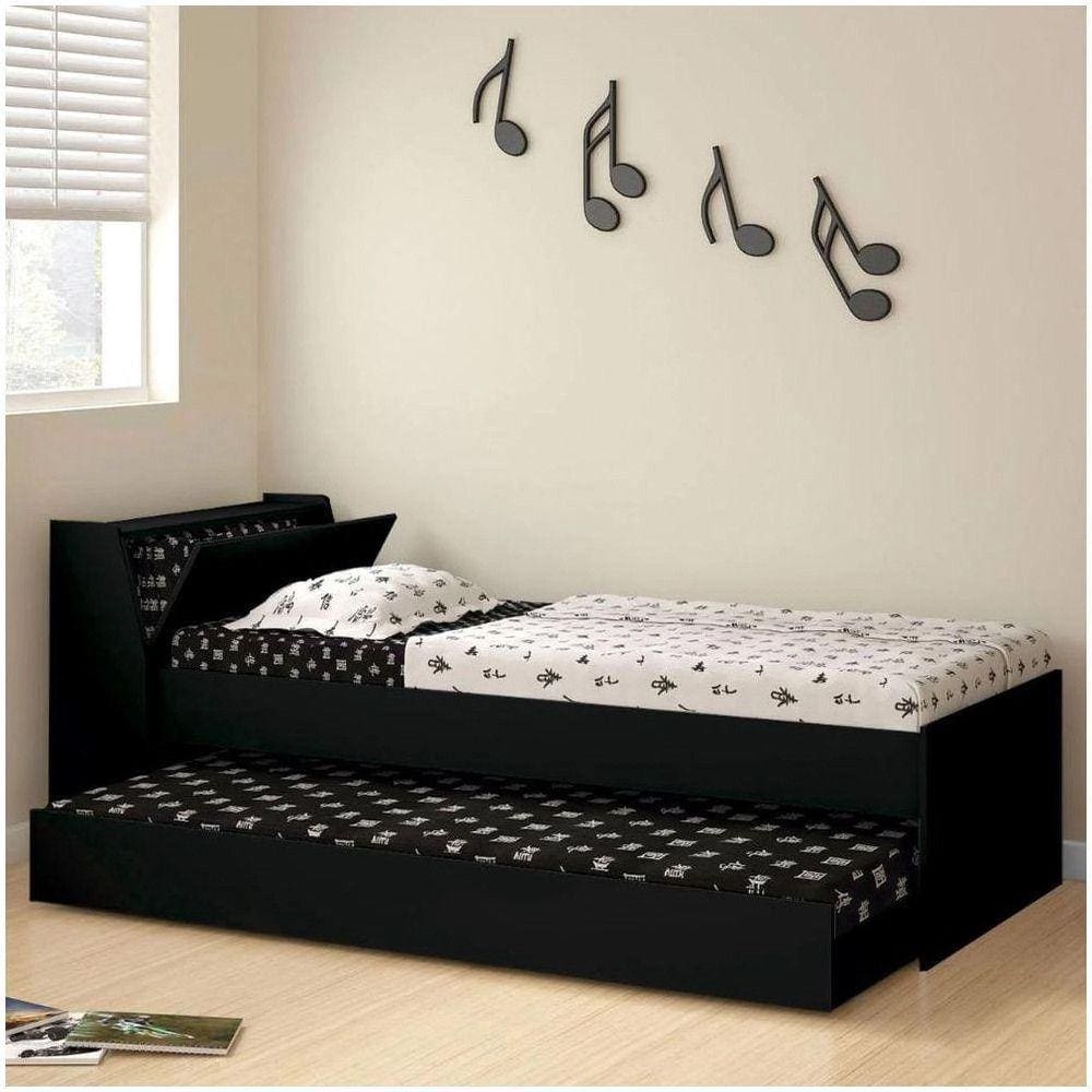 Cama Ditália Móveis Solteiro com auxiliar - Bicama BB-28