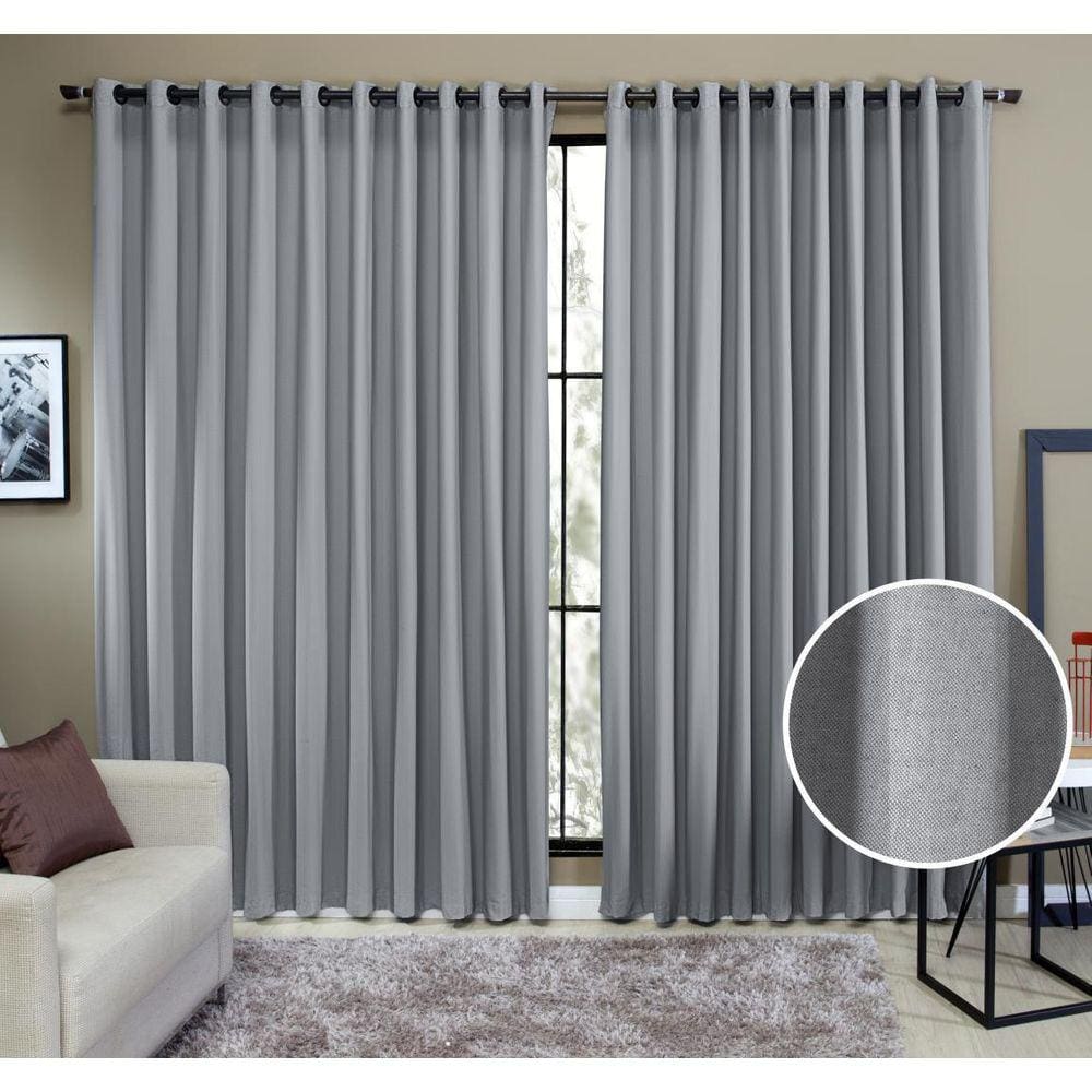 Cortina Tecido Rustico 2,00M X 2,30M Semi Blackout Cinza