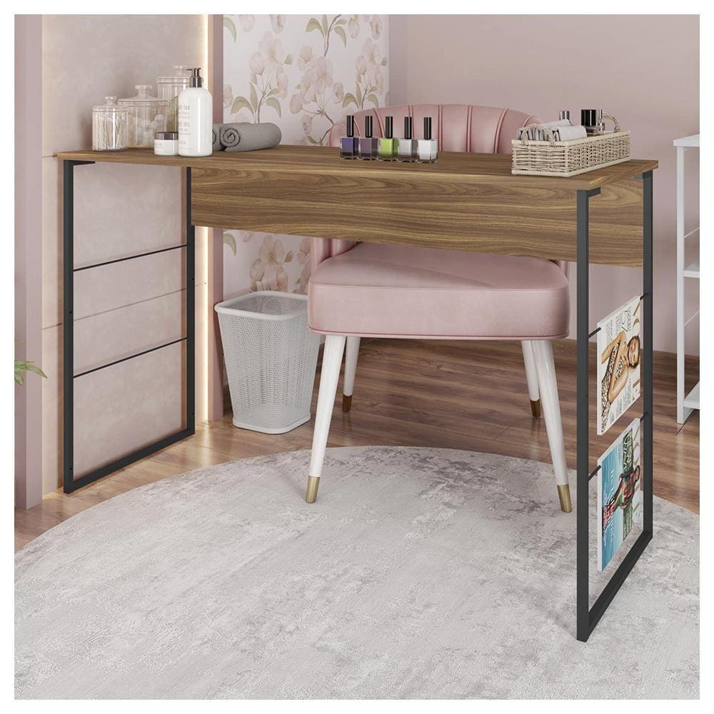 Mesa Para Manicure Aparador 120cm Fabrick Marrom Caemmun