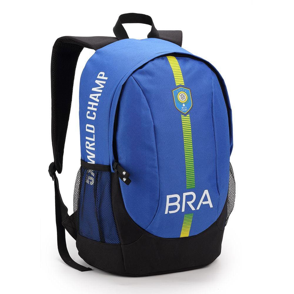 Mochila Costas Urbano Escolar Cor Brasil Azul / Amarelo