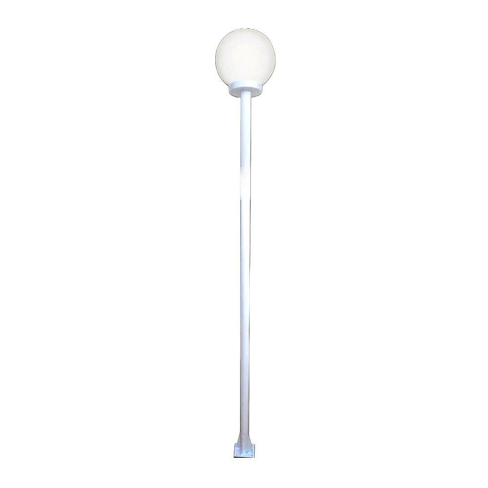 Poste e Luminária colonial Globo G de Jardim Branco 100cm