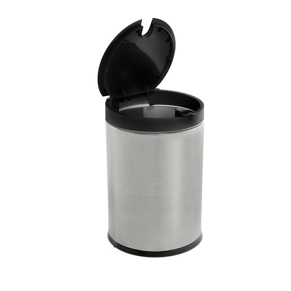 Lixeira Press Aço Inox com Tampa Preta 4 Litros Linha Pia Brinox Ref.3050/252