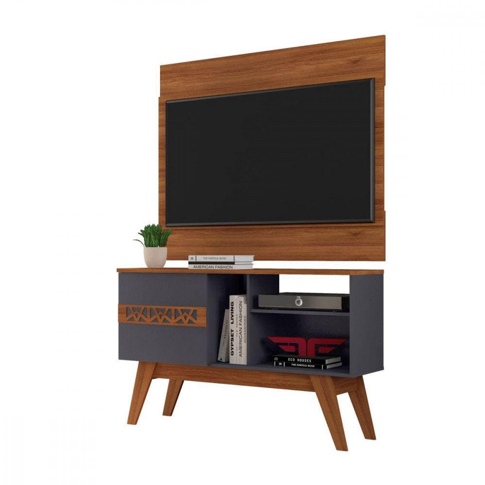 Rack Com Painel para Tv até 42 Polegadas Smart Cali Matte Grafite Frade