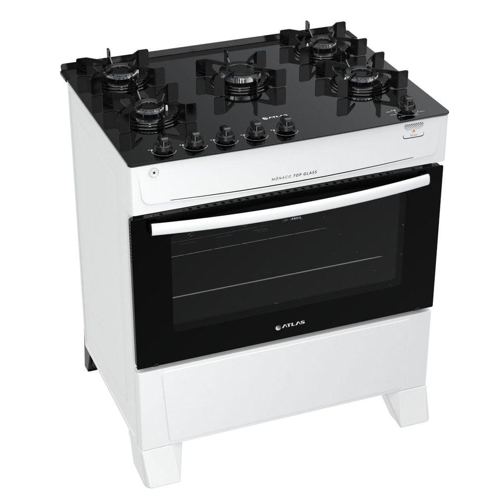 Fogão 5 Bocas Atlas Monaco Top Glass Branco