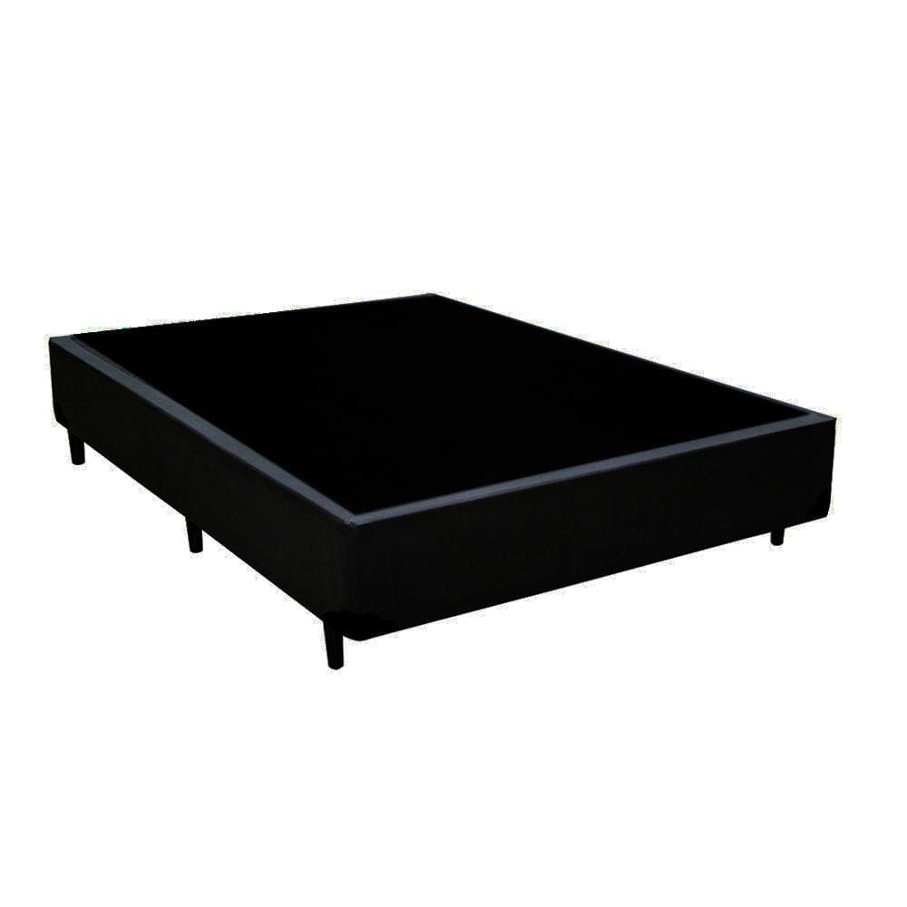 Base Box Casal Blindado Extremo Reforçado HomeQueen Corino Preto 40x138x188