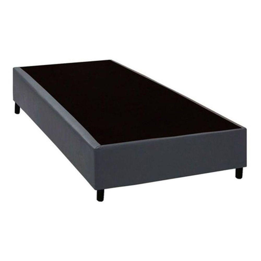 Base Box Blindado Solteiro Extremo Reforçado HomeQueen Corino Cinza 40x88x188