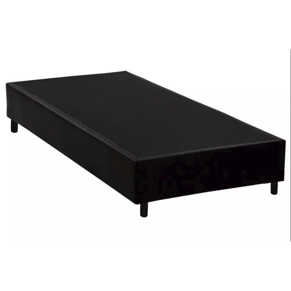 Base Box Blindado Solteiro Extremo Reforçado HomeQueen Corino Preto 40x88x188