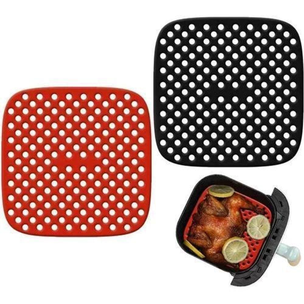 Tapete Redondo De Silicone Reutilizável Para Air Fryer