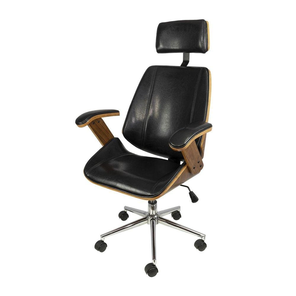 Cadeira para Escritório Alta Preta Bergen OR Design Preto/Marrom