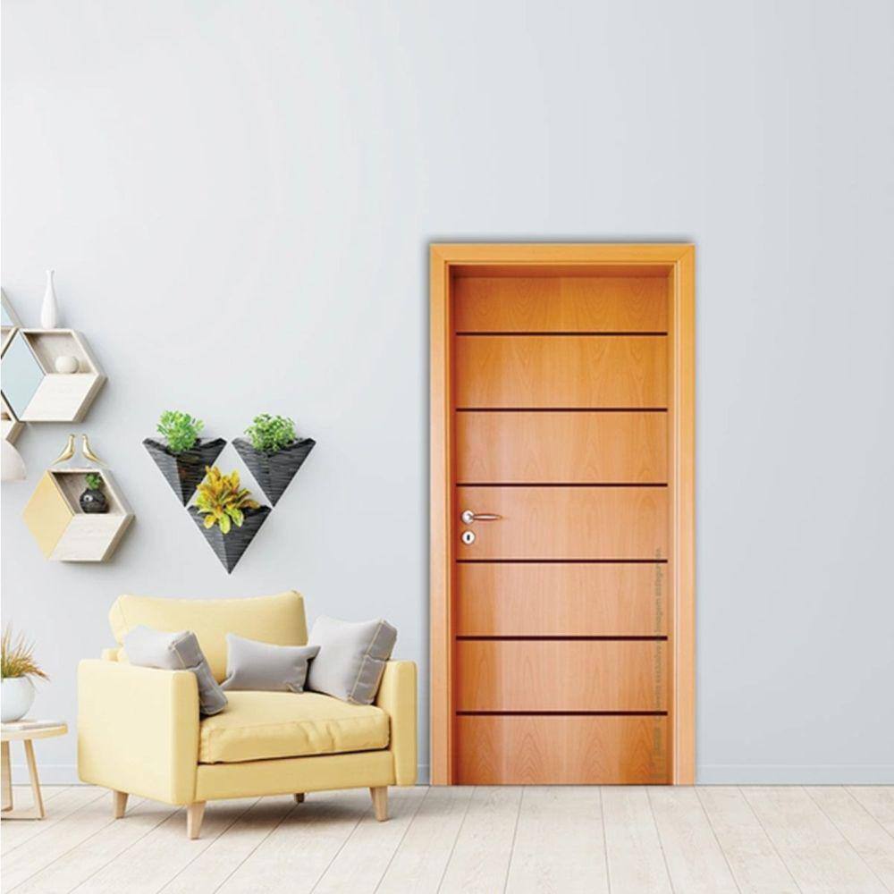 Folha de Porta 210x60cm Tauari HDF Frisada Mapaf Marrom