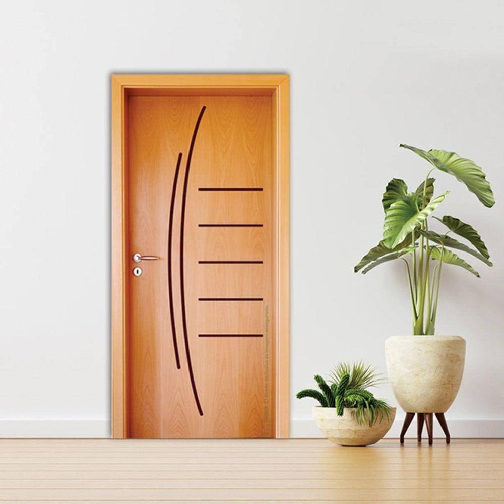 Folha de Porta 210x60cm Tauari HDF Frisada Mapaf Marrom