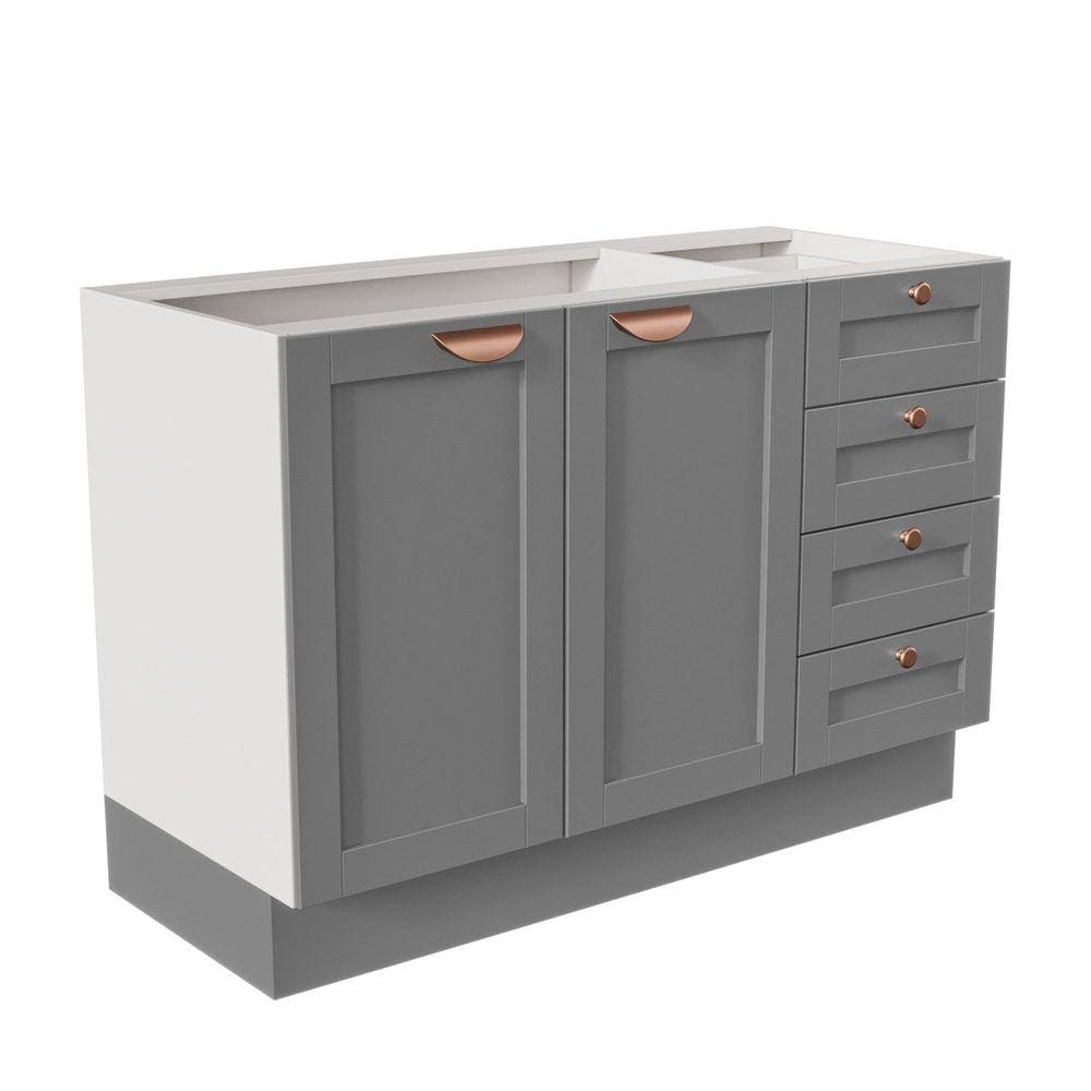 Balcão para Pia 120cm sem Tampo Arizona CabeCasa MadeiraMadeira Branco/Cinza Claro