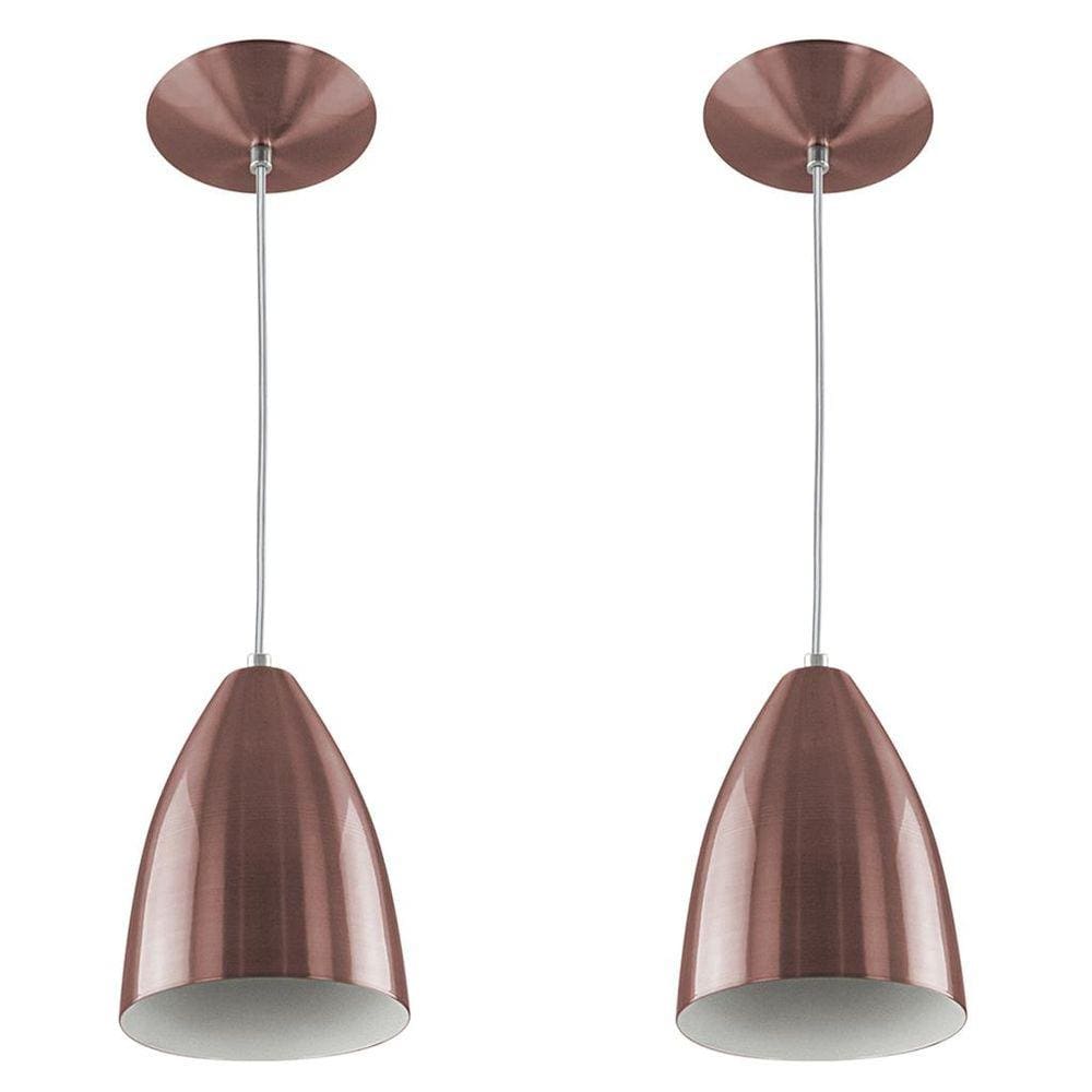 Kit 2 Pendentes Vegas Premium Gourmet em Aluminio Gold Rose