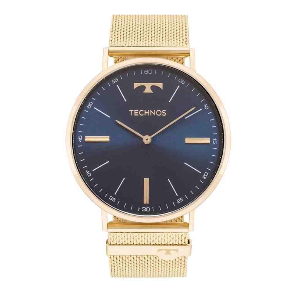 Relógio Technos Unissex Slim Dourado