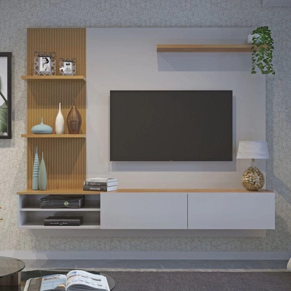 Home Suspenso para TV até 65` Montana Valdemóveis Off White/Cinamomo