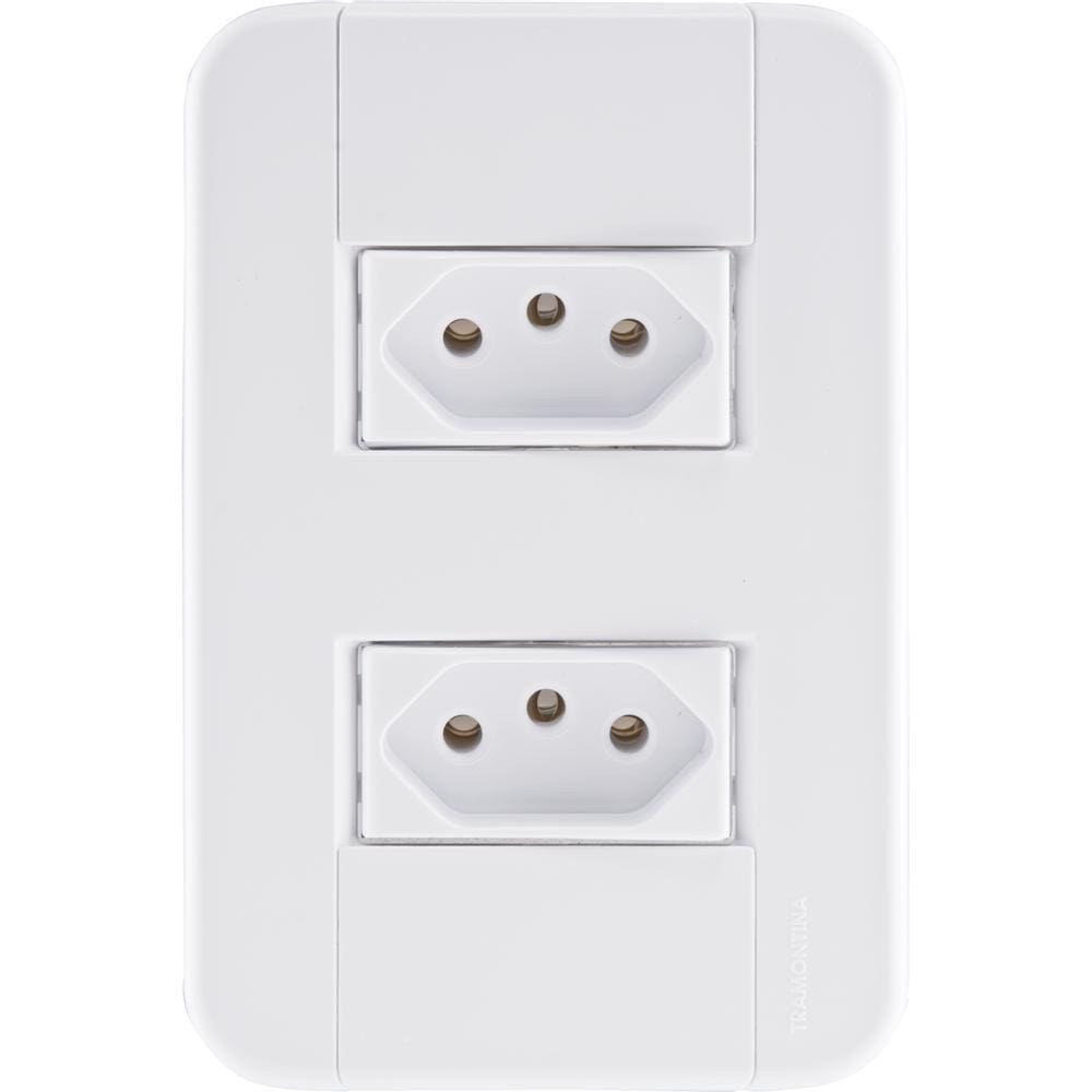 Conjunto 4X2 Com 2 Tomadas 2P+T 10 A 250 V Tablet Branco