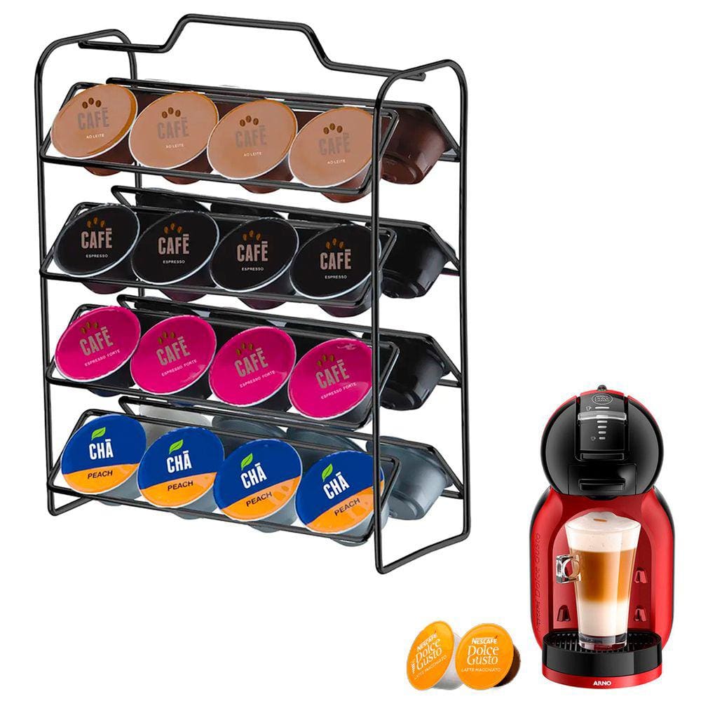 Organizador P/32 Cápsulas Café Dolce Gusto  Preto  porta capsulas Permium