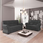 Conjunto de Sofá 2 e 3 Lugares Holanda Cinza Suede