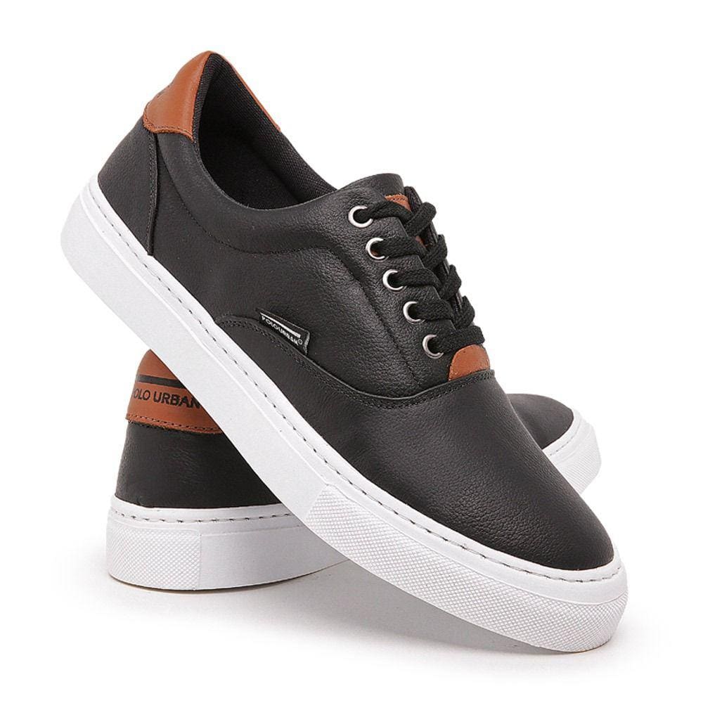 Tênis Casual Masculino Preto Polo Urban