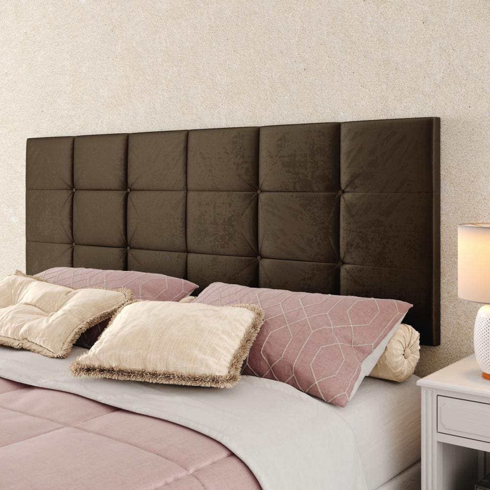 Cabeceira Cama Box Casal Queen 1,60 Suspensa Bia Suede - Marrom - RPM Móveis