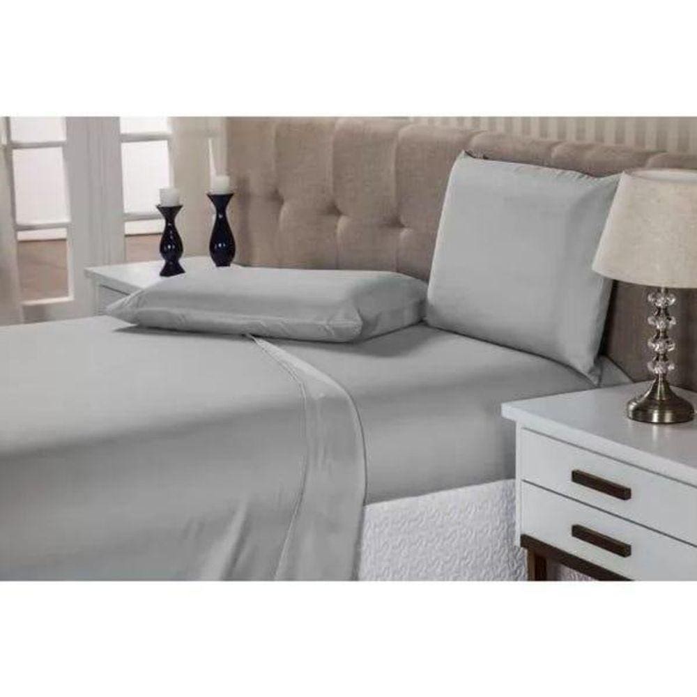 Jogo De Lençol Casal Linha Charme Cama Box 4 Peças Palha
