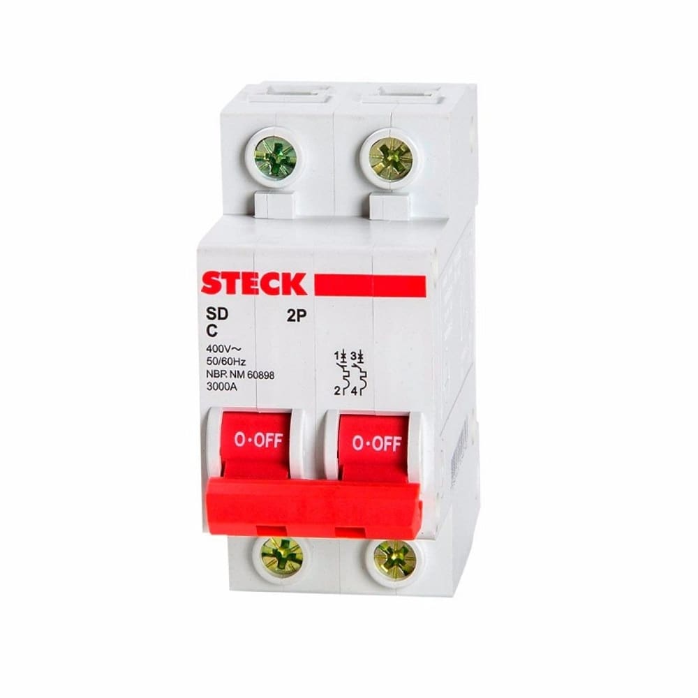 Disjuntor DIN Bipolar 25A SDD62C25 3KA – STECK