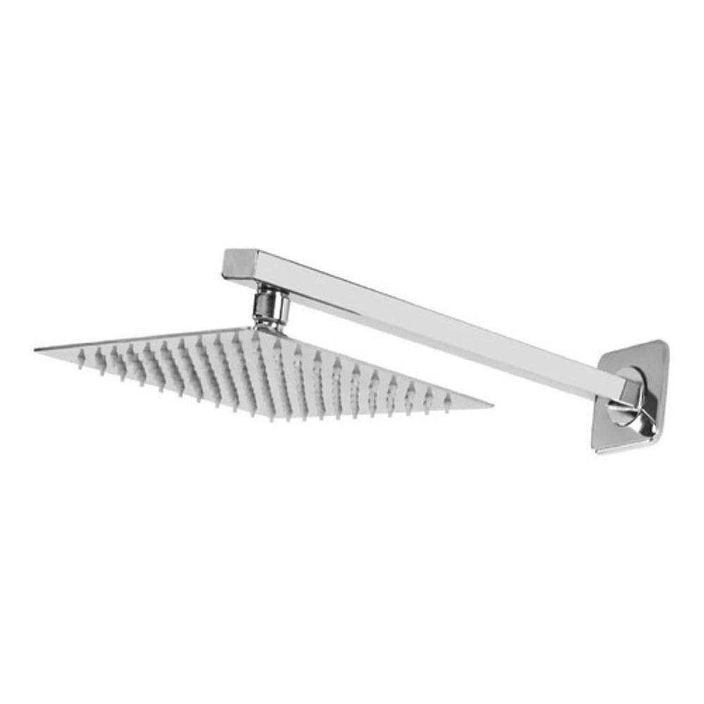Ducha Chuveiro Slim Quadrado Metal 30X30Cm Com Braço 30Cm
