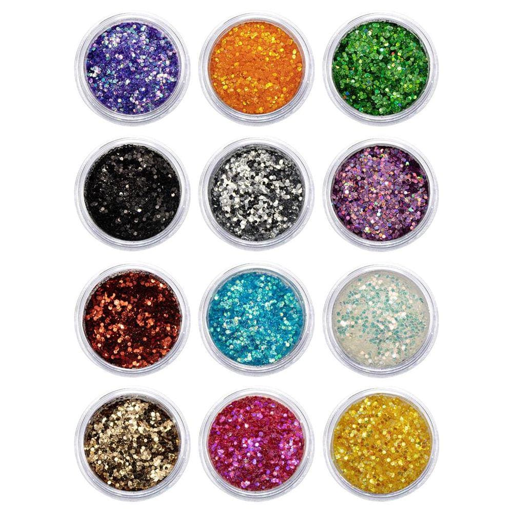 Kit 12 Glitters Flocados para Decoração de Unhas de Gel Nail Art