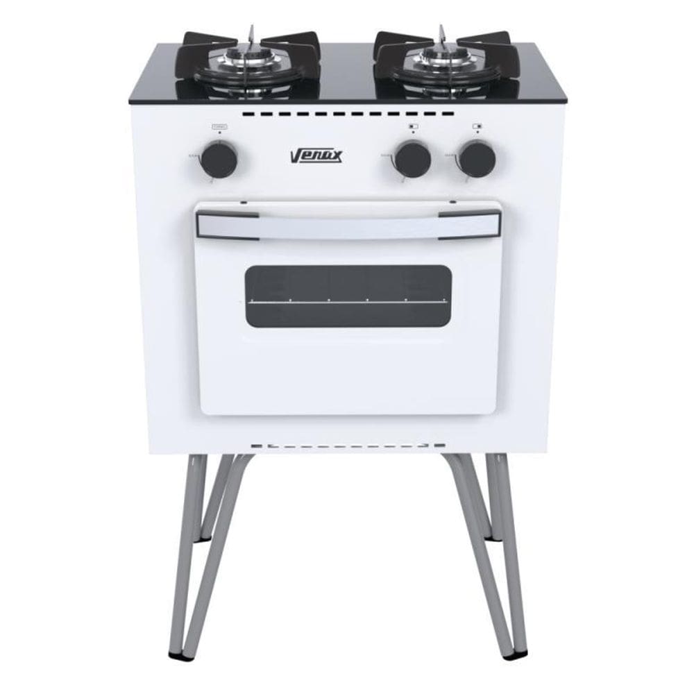 Fogao 2 Bocas Venax Mini Cook Branco Gas Glp