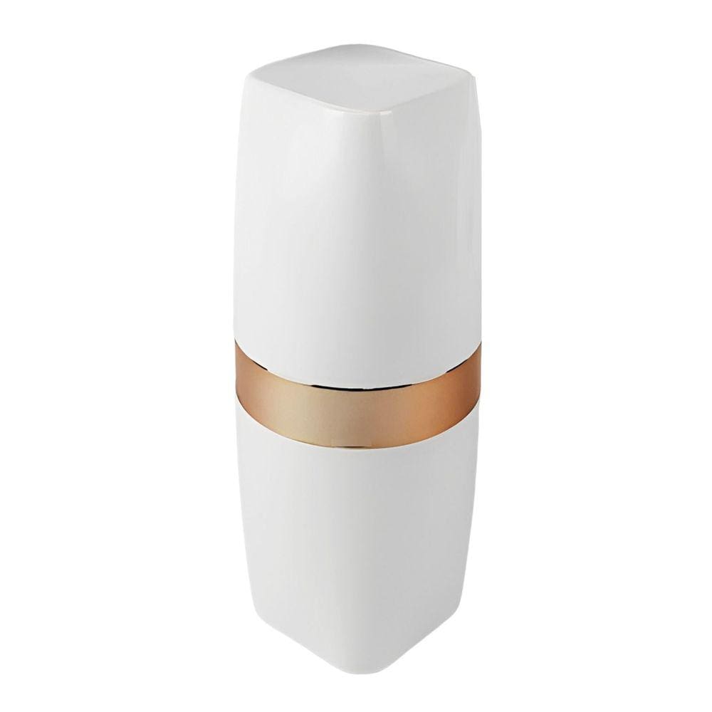 Suporte Porta Escova Dente Pasta Creme Dental Com Tampa Banheiro Branco Rose Gold - 2701BCR Future