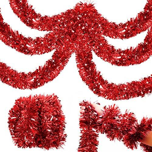 6 Pack Natal Tinsel Garland Decoração, Total | Extra 6 Pack Natal Tinsel Garland Decoração, Total | Extra