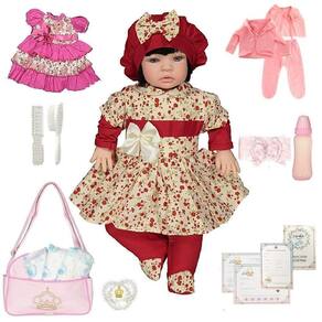 Bebe Reborn Princesa Corpo De Pano Boneca Com Acessórios - R$ 198,9