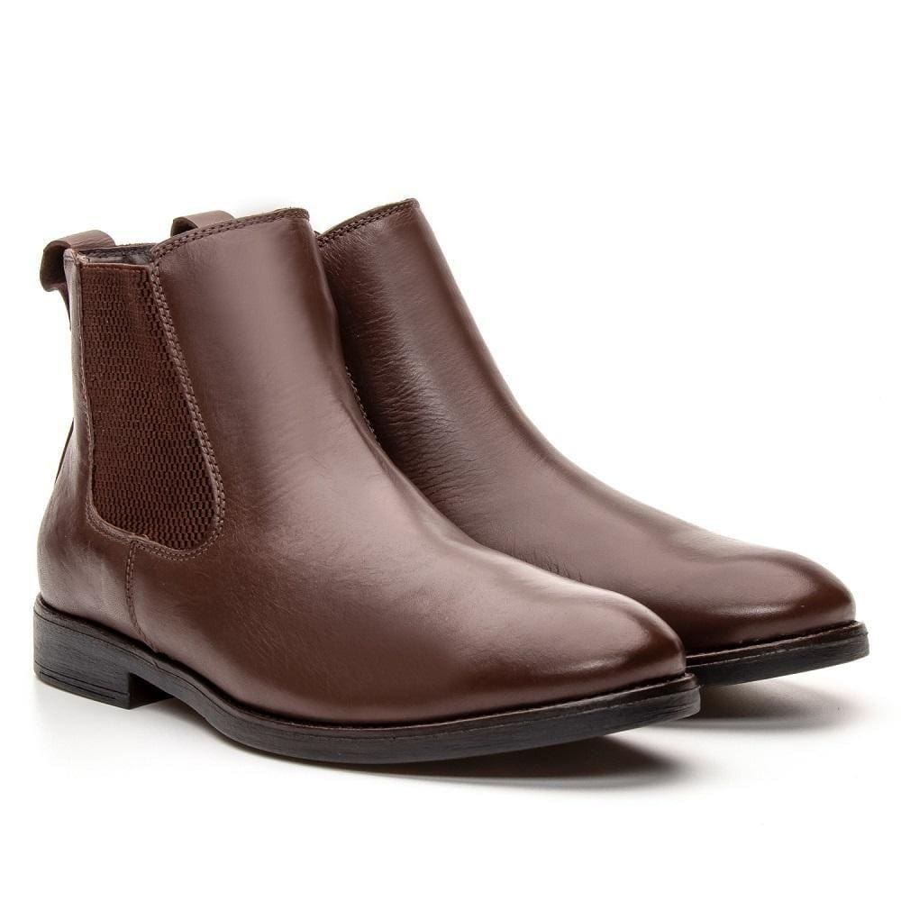 Bota Chelsea Feminina Couro Botina Casual Conforto