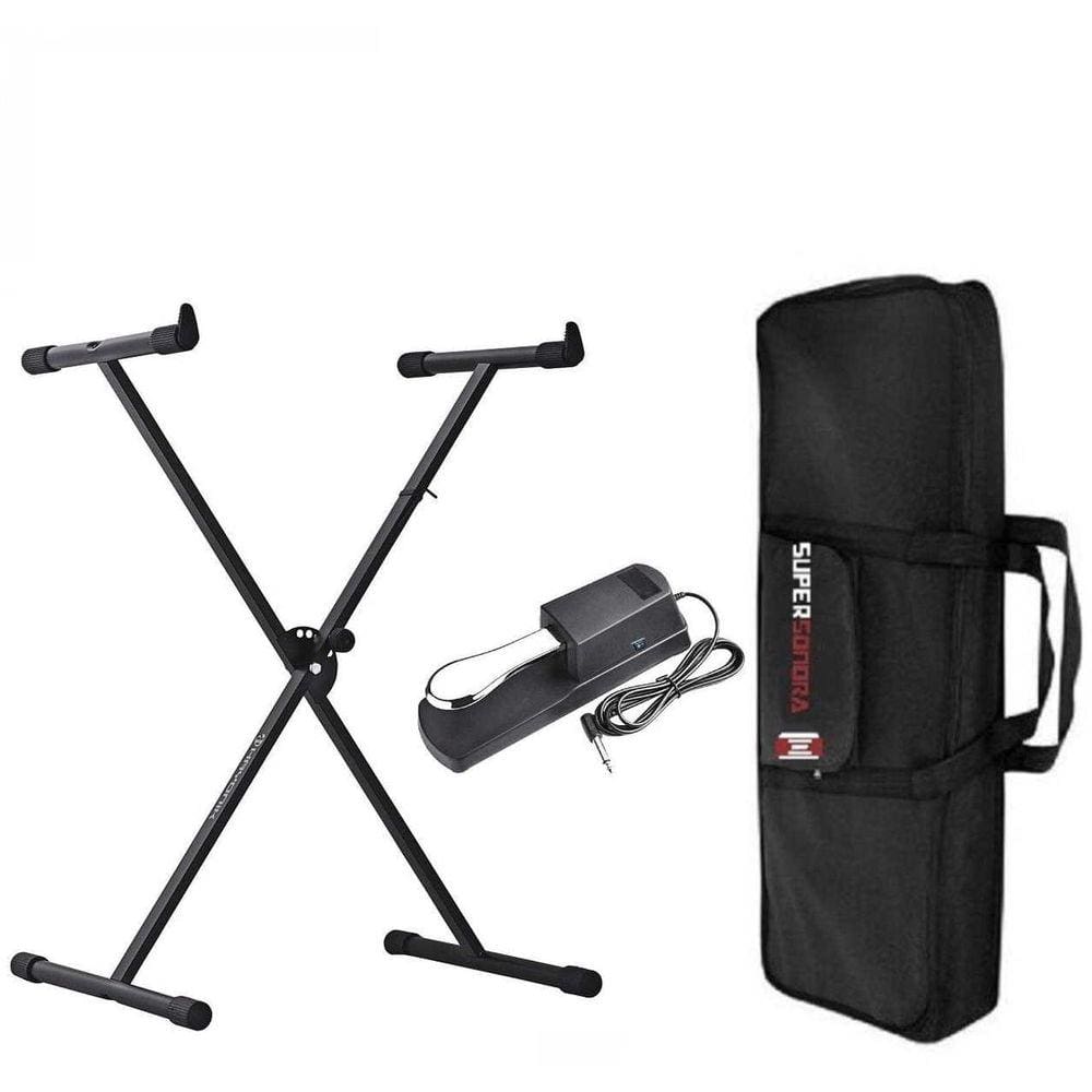 Kit para Piano - Suporte X + Pedal + Capa
